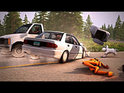 BeamNG Drive - Crossroad Car Crashes #2