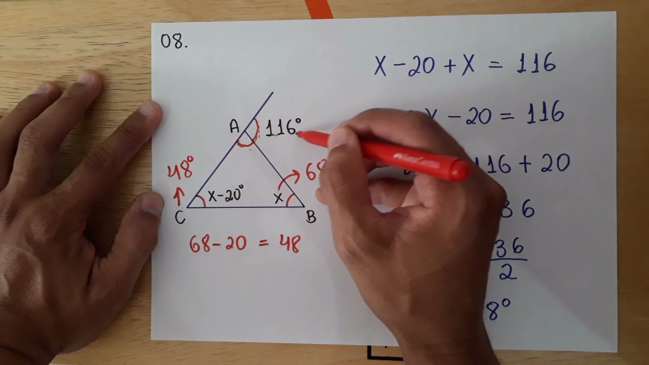 Teorema do ângulo externo - Exercícios Resolvidos
