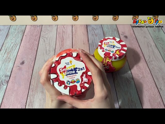 Слайм Мялка-жмялка 2в1 красно-белый в ассортименте  500г - видео