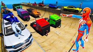 Novo Desafio Tripla-Rampa e Homem-Aranha com Carros, Motos, Caminhões – Corrida no GTA 5