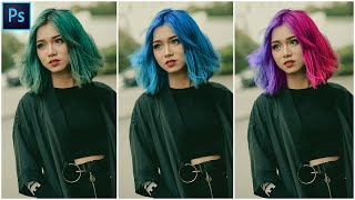 Dual Hair Colour | Photoshop 2021 Tutorial