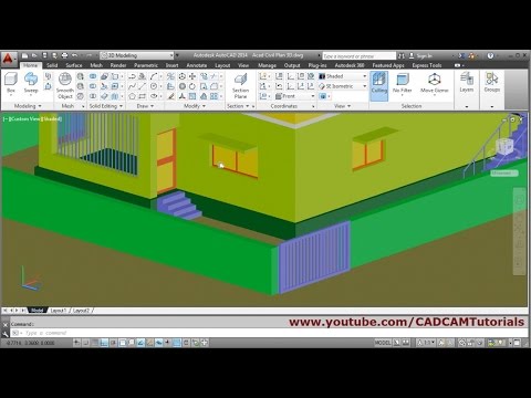 AutoCAD 3D House Modeling Tutorial Beginner Basic 1