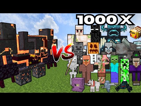 Netherite Monstrosity vs 1000 Minecraft Mobs | Minecraft Mob Battle