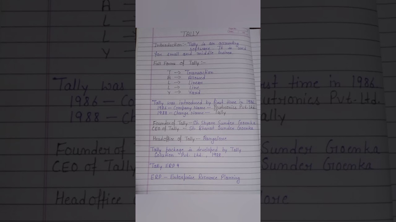 Tally ERP 9 Introduction