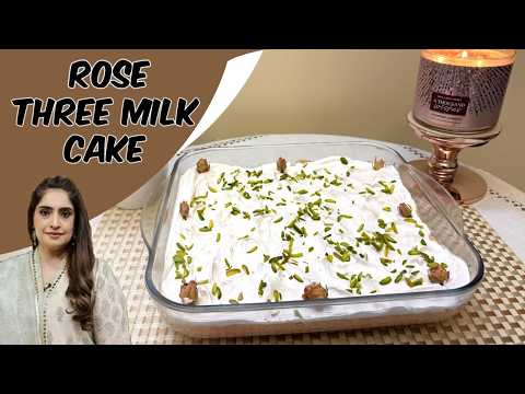Delicious Rose Three Milk Cake By Chef Shireen Anwar|How To Make Rose #tresleches Cake #recipe #cake