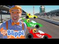 Blippi S Race Car Ride At The Motorway Speedway Blippi Learn Colors And Science
