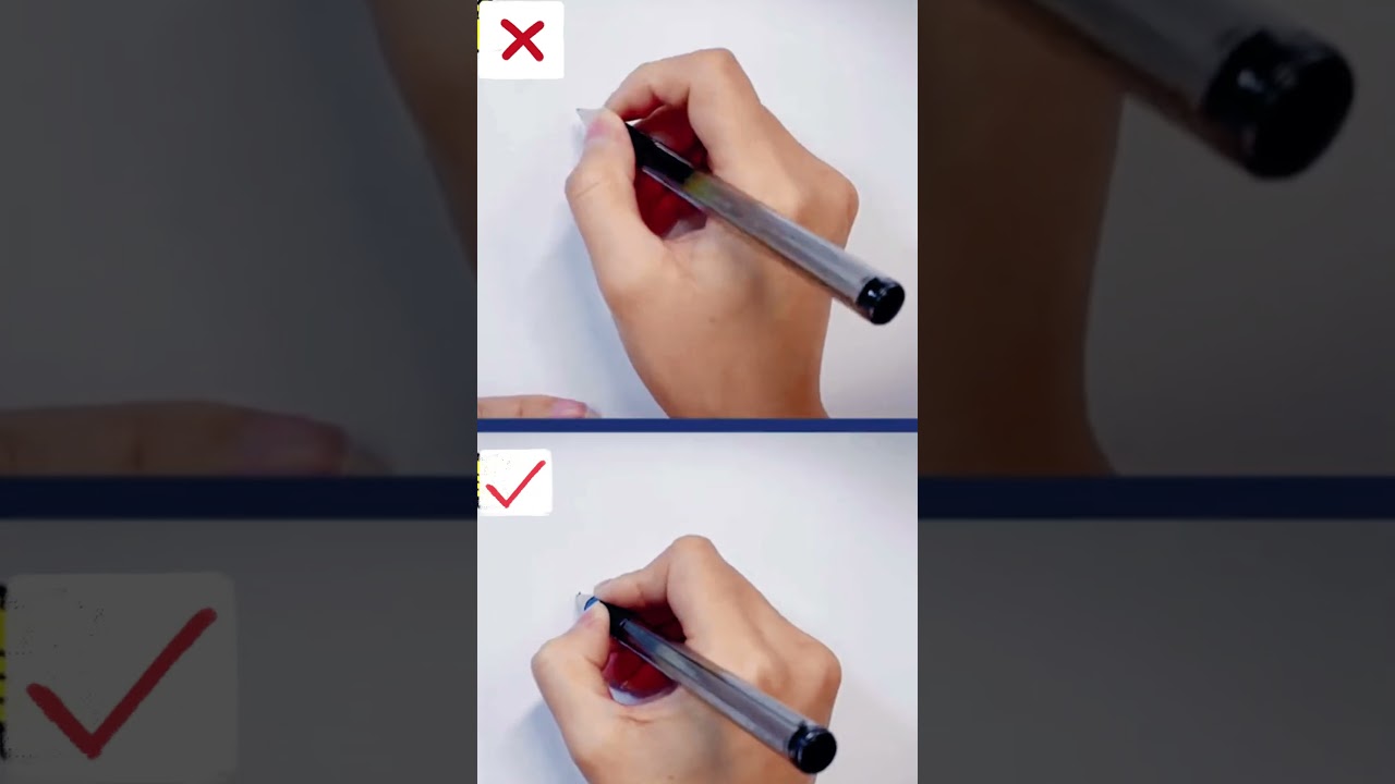 The correct way to grip a pen can make writing easier for children.