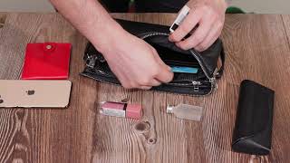 Удобный женский клатч из натуральной зернистой кожи Grande Pelle 11697 черный