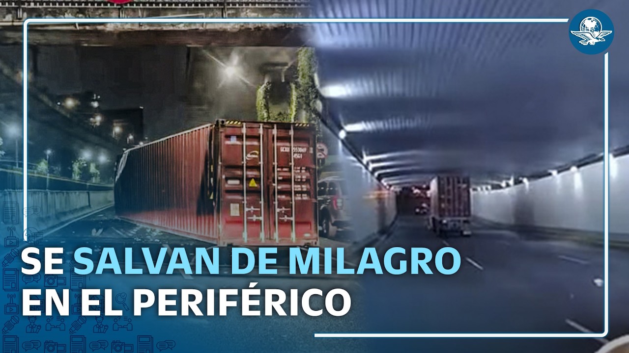 Captan impactante choque de tráiler en Periférico Sur