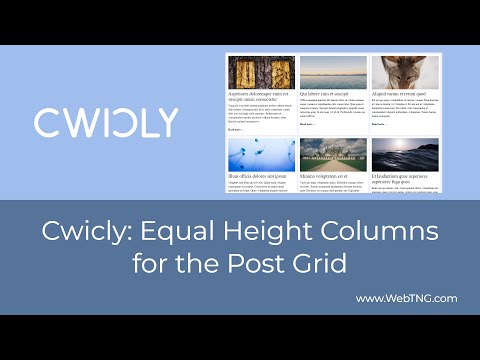 Cwicly: Equal Height Columns for the Post Grid