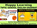 10th 11th Std Active Passive Voice TNPSC General English Samacheer Book Previous Year Question