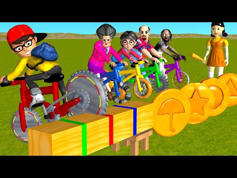 Scary Teacher 3D vs Squid Game Wheel Saw Hammer Honeycomb Candy Shapes Level Max 5 Times Challenge