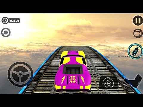 Impossible Stunt Car Tracks 3D: Purplish red Car Unlocked Driving Stunts Levels  - Android GamePlay