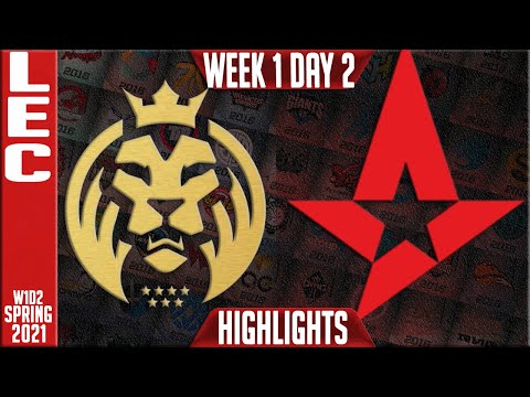 MAD vs AST Highlights | LEC Spring 2021 W1D2 | MAD Lions vs Astralis