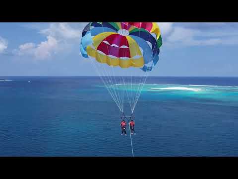 Jalaja and Anusha parasailing In Maldives-2