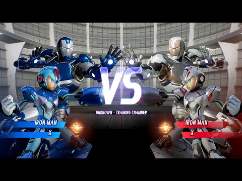 Blue Iron Man & Blue Megaman X VS White Iron Man & White Megaman X - Marvel vs Capcom Infinite