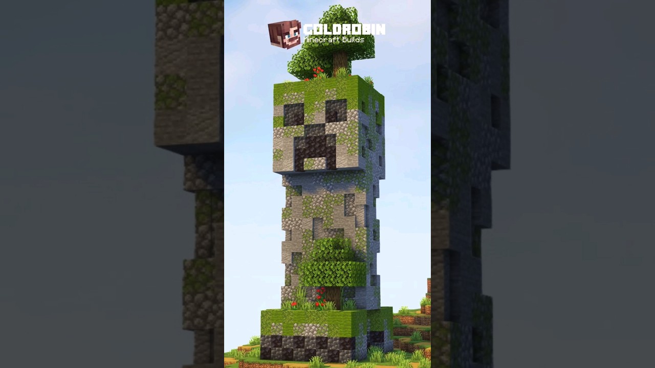 Minecraft Giant Creeper Statue 🌳 #minecraft #minecraftbuilding #tutorial #howtobuild