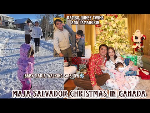 Maja Salvador Christmas in Canada sa bahay ng mother niya ❄️ baby Maria enjoy sa paglalakad sa snow