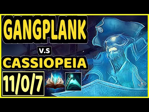 TOBIAS FATE (GANGPLANK) vs CASSIOPEIA - 11/0/7 KDA MID GAMEPLAY - NA Ranked DIAMOND