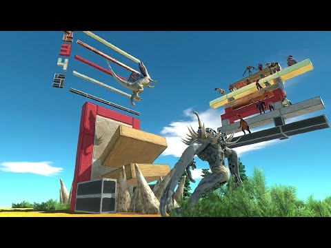 Dinosaurs Super Jump with Scourge Tournament  - Animal Revolt Battle Simulator 🏁🪂