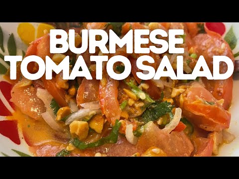 Burmese Quick and Tasty Tomato Salad with Shallot, Chilies, and Cilantro