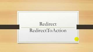 Redirect ve RedirectToAction