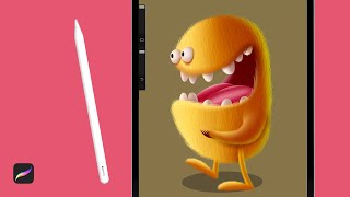 Procreate Tutorial: Draw a fluffy Pacman Monster