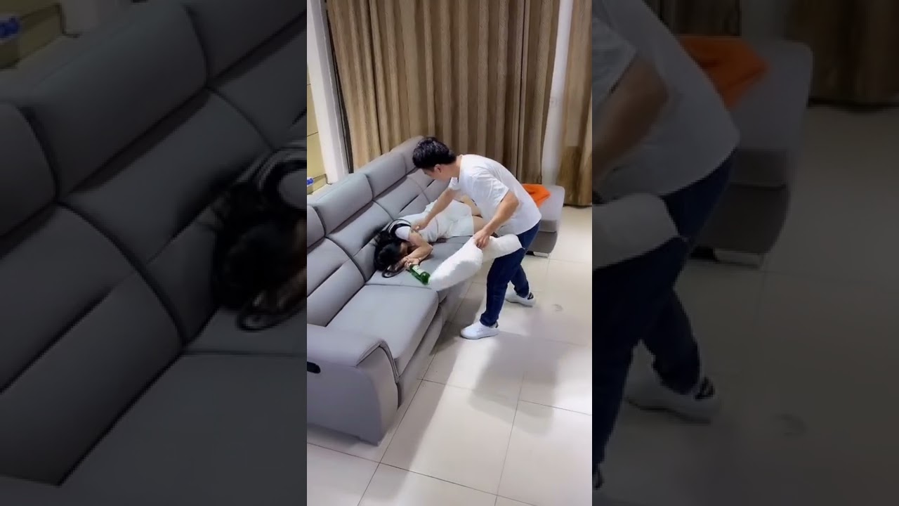 He was drunk and was driven to sleep on the sofa by his husband