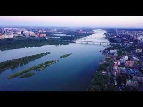 Russia. Novosibirsk city. Video from a flying drone. 4K quality