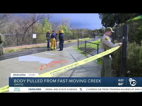 Body found from fast-moving creek in Santee
