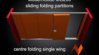 MG200 Sliding Folding Partition – Centre Folding / Single Wing