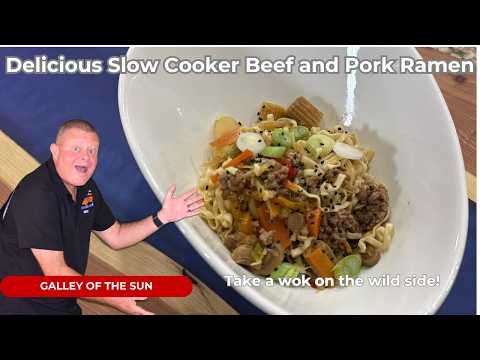 Amazing Slow Cooker Beef and Pork Ramen Noodles