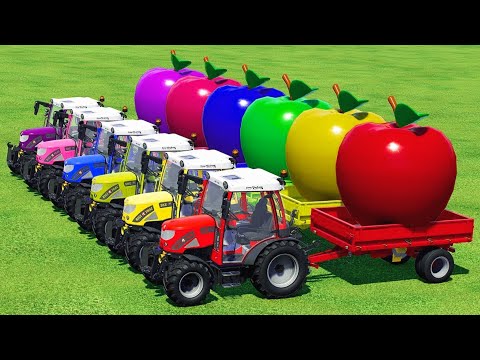 TRANSPORT APPLES AND SPREAD FERTILIZER WITH RIGITRAC TRACTORS - Farming Simulator 2022