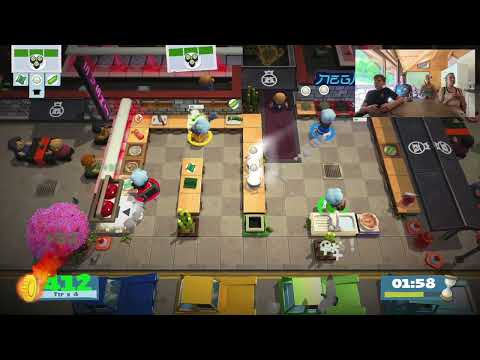 Overcooked 2 - 4 Player Co-op - Level 1-3 (score 1512)