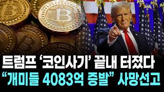 트럼프 ‘코인사기’ 끝내 터졌다 …… “개미들 4083억 증발” 사망선고