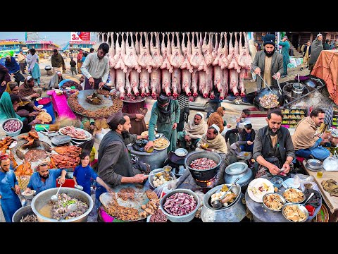 AFGHANISTAN MOST CROWDED BREAKFAST STREET FOOD  | LIVER FRY RECIPE | KABULI PULAO | ROSH DUMPUKHT