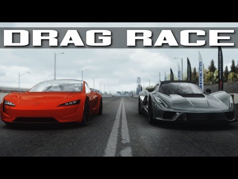 2022 TESLA ROADSTER VS HENNESSEY VENOM F5 DRAG RACE | ASSETTO CORSA
