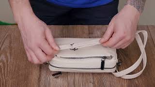 Сумка-клатч для женщин из мягкой натуральной кожи Vintage 22376 белая