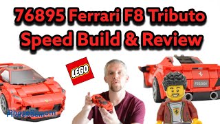 YouTube thumbnail: LEGO 76895 Speed Champions Ferrari F8 Tributo Speed Build & Review