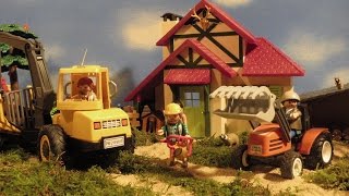 Playmobil Film deutsch Traktor Holztransporter Kran Forsthaus Stop Motion Kinderserie