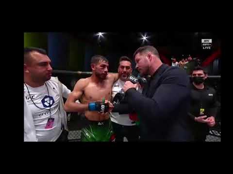 Micheal Bisping's Awkward Handshake Post Fight Interview - UFC VEGAS 42 Yair Rodriguez