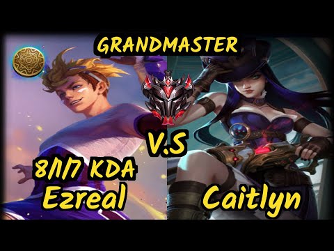 DWG Aries (EZREAL) vs CAITLYN - 8/1/7 KDA BOTTOM ADC GAMEPLAY - KR Ranked GRANDMASTER