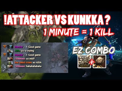 Attacker Against Kunkka - 1 Minute 1 Kill - Mega Kill Streak - Dota 2