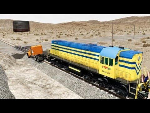 Train vs hydraulic press vs Heavy Truck,  How hydraulic press crashed the train  watching