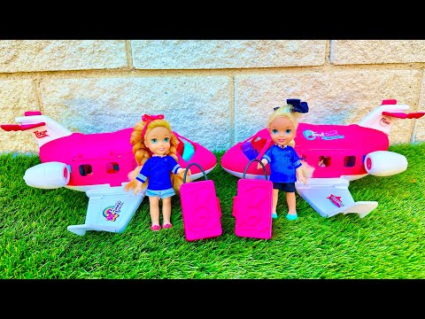 Elsa and Anna toddlers help at the airport