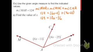 Angle Addition Postulate and Angle Bisectors