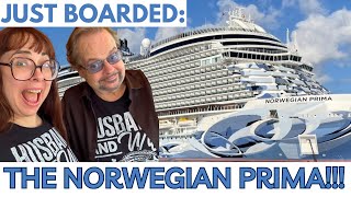 Norwegian Prima Cruise DAY 1! Embarkation, Full Balcony Cabin Tour, and all the CRUISE FOOD!