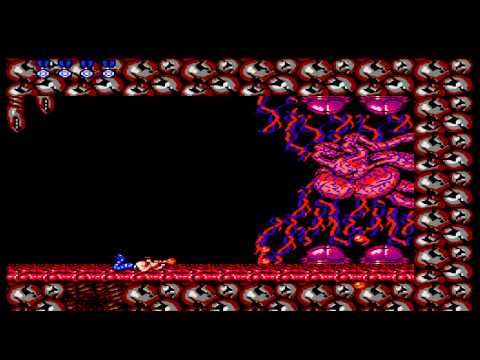 Contra (NES) - Stage 8 - Alien's Lair (Final Boss) + Ending (No Death)