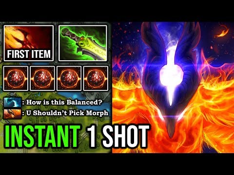 HOW TO INSTANT 1 SHOT ENEMY First Item Dagon MID Phoenix Crazy Burst 25Min GG IMBA DotA 2