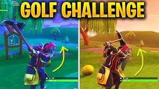 hit a golf ball from tee to green on different holes locations fortnite week 5 challenges - how to hit golf ball in fortnite